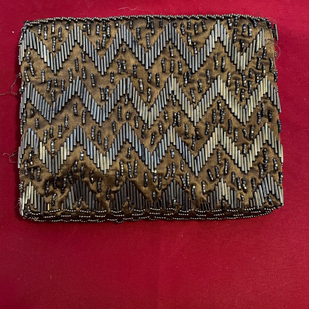 Bronze clutch bag